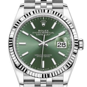 Rolex Datejust 36 Mint Green Dial Fluted Jubilee Watch 126234
