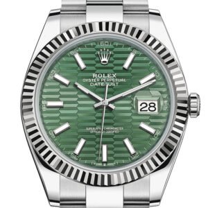 Rolex Datejust 41 Green Fluted Dial White Gold Oyster Men's Watch 126334 126334-0029
