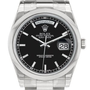 Rolex Day Date 36 Black Dial President Men's Watch 118206