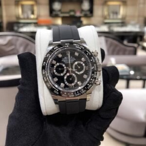 Rolex Daytona White Gold Black Dial Oysterflex Strap 116519LN-0025 Unworn