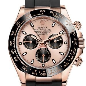 Rolex Cosmograph Daytona Pink and black Dial Oysterflex Strap Mens Everose Watch 116515LN 116515