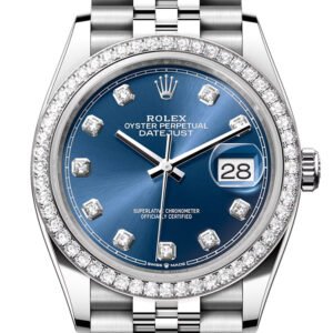 Rolex Datejust 36 Blue Diamond Dial Diamond Bezel Jubilee Watch 126284RBR 126284RBR-0029
