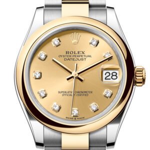 Rolex Datejust 31 Champagne Diamond Dial Yellow Gold Steel Ladies Watch 278243 278243-0025