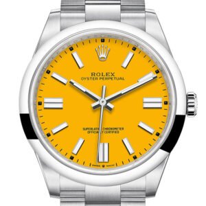 Rolex Oyster Perpetual 41 Yellow Dial Oyster Bracelet Watch 124300