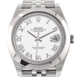 Rolex Datejust 41 White Roman Dial Automatic Jubilee Men's Watch 126300