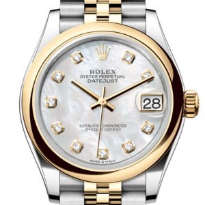 Rolex Datejust 31 White Mother of Pearl Diamond Dial Yellow Gold Steel Jubilee Ladies Watch 278243 278243-0028