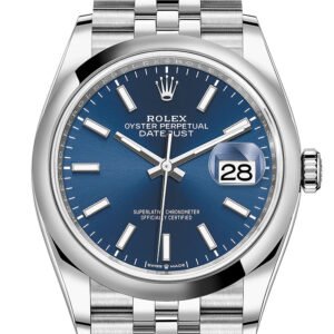 Rolex Datejust 36 Bright Blue Motif Dial Jubilee Watch 126200