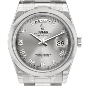 Rolex Day Date 36 Rhodium Roman Dial President Men's Watch 118206