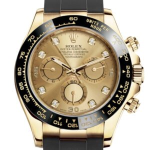 Rolex Cosmograph Daytona Champagne Diamond Yellow Gold Oysterflex Strap Mens Watch 116518LN 116518