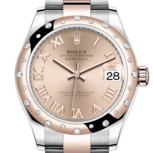 Rolex Datejust 31 Rosé colour Roman Dial Diamond Bezel Rose Gold Two Tone Watch 278341RBR 278341