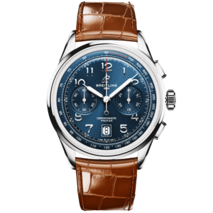 Premier B01 42mm Blue Sunray Dial Automatic Chronograph Strap Watch
