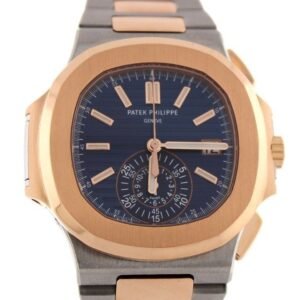 Patek Philippe Nautilus Mechanical Blue Dial Stainless Steel and 18Kt Rose Gold Men's Watch 5980/1AR-001