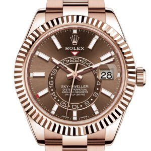 ROLEX Sky-Dweller 42 Chocolate Dial 18K Rose Gold Men's Watch 326935