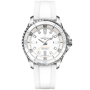 Superocean 36mm White Dial Automatic Rubber Strap Watch