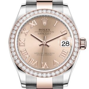 Rolex Datejust 31 Rosé Roman Dial Diamond Bezel Rose Gold Two Tone Watch 278381RBR 278381