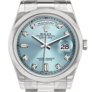 Rolex Day Date 36 Ice Blue set Diamonds Dial President Men's Watch 118206