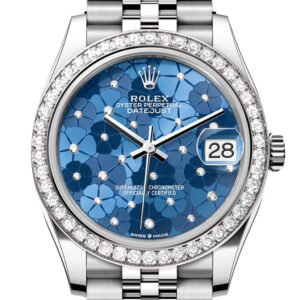 Rolex Datejust 31 Azzurro Blue floral Motif Diamond Dial Jubilee Ladies Watch 278384RBR 278384RBR-0040
