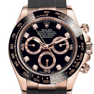 Rolex Cosmograph Daytona Rose Gold Black diamond set Dial Oysterflex 116515LN