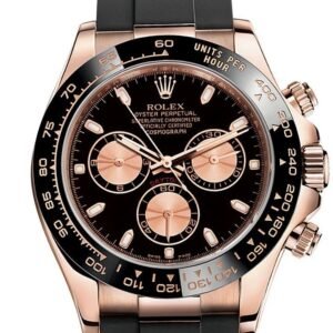Rolex Cosmograph Daytona Black and pink Dial Oysterflex Strap Mens Everose Watch 116515LN 116515