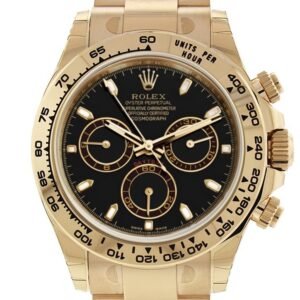 Rolex Cosmograph Daytona Black Dial Gold Men's Watch 116508