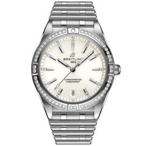 Chronomat 36mm Silver Diamond Dial & Bezel Ladies Bracelet Watch