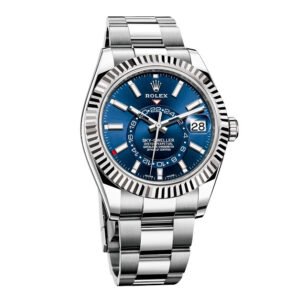 Sky-Dweller Blue Dial Steel White Gold Mens Watch 326934