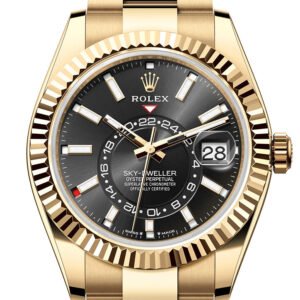 Rolex Sky Dweller 42 Black Dial Yellow Gold Oyster Mens Watch 336938