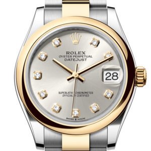 Rolex Datejust 31 Silver Diamond Dial Yellow Gold Steel Ladies Watch 278243 278243-0019
