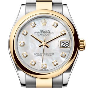 Rolex Datejust 31 White Mother Of Pearl Diamond Dial Yellow Gold Steel Ladies Watch 278243 278243-0027