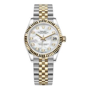 Datejust 31 Stainless Steel and Yellow Gold Mother of Pearl Diamond Dial Women s Watch