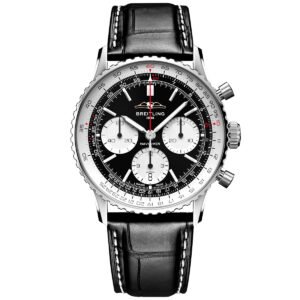 Navitimer 41mm Black Dial Automatic Chronograph Strap Watch