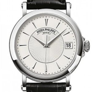 Patek Philippe Calatrava Automatic White Dial Black Leather Men's Watch 5153G-010