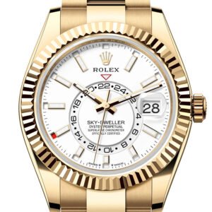 Rolex Sky Dweller 42 White Dial Yellow Gold Oyster Mens Watch 336938