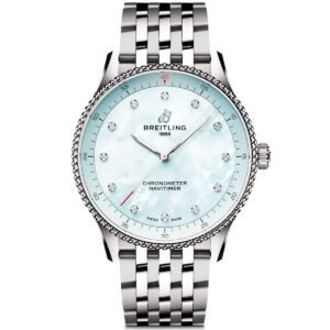 Navitimer 32mm Blue Mother of Pearl Diamond Dial Bracelet Watch
