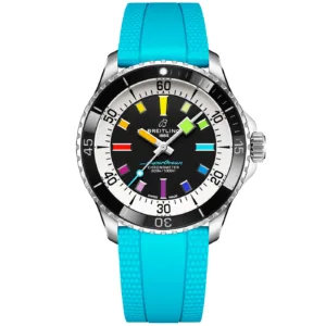 Superocean 42mm Rainbow Dial Men's Automatic Strap Watch