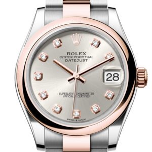 Rolex Datejust 31 Silver Diamond Roman Diamond 6 Dial Rose Gold Steel Ladies Watch 278241 278241-0015