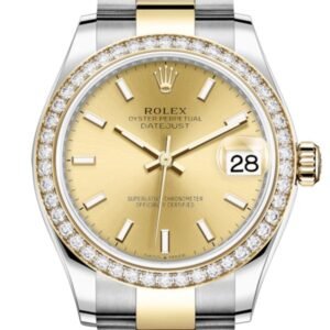 Rolex Datejust 31 Champagne Dial Diamond Bezel Yellow Gold Two Tone Watch 278383RBR 278383