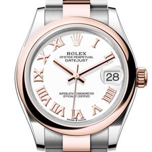 Rolex Datejust 31 White Roman Dial Rose Gold Steel Ladies Watch 278241 278241-0001