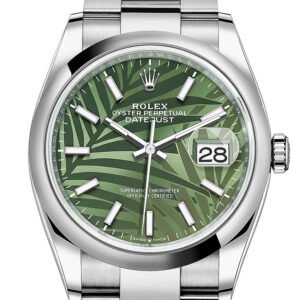 Rolex Datejust 36 Olive Green Palm Motif Dial Watch 126200