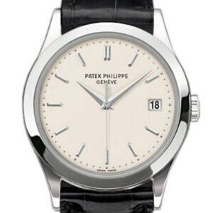 Patek Philippe Calatrava Opaline White Dial 18kt White Gold Men's Watch 5296G-010