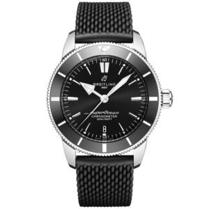 Superocean Heritage II 44mm Black Dial Automatic Rubber Strap Watch