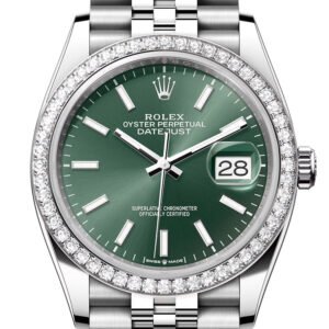 Rolex Datejust 36 Green Dial Diamond Bezel Jubilee Watch 126284RBR 126284RBR-0043