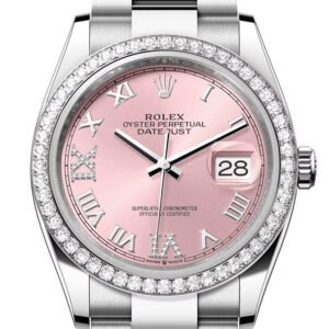 Rolex Datejust 36 Pink Roman Dial Diamond Bezel Watch 126284RBR 126284RBR-0024