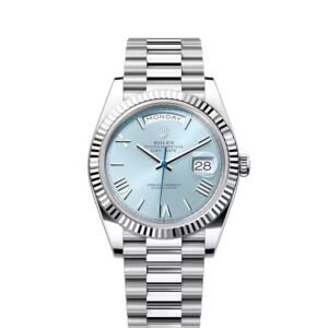 Rolex Oyster Perpetual Day-Date President 40mm in Platinum with Ice-Blue Dial Men's Watch 228236-0012 Brand New