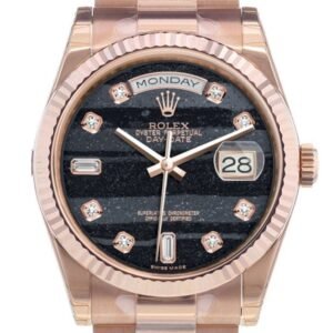 Rolex Day-Date 36 Ferrite diamonds Dial Fluted Bezel President Everose Gold Watch 118235
