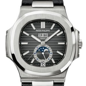 Patek Philippe Nautilus Automatic GMT Moonphase Black Dial Stainless Steel Men's Watch 5726A-001