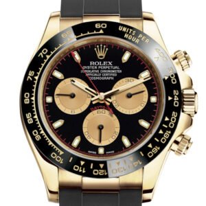 Rolex Cosmograph Daytona Black Champagne Yellow Gold Oysterflex Strap Mens Watch 116518LN 116518