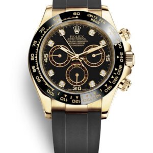 Rolex Daytona Yellow Gold Black-Diamond Oysterflex Strap 116518LN-0046