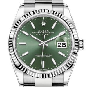 Rolex Datejust 36 Mint Green Dial Fluted Watch 126234